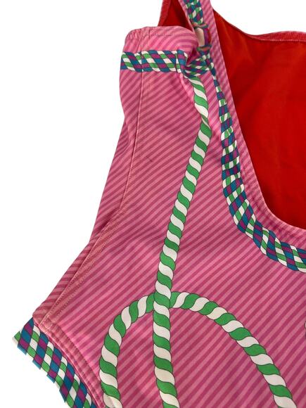 Hermes Alex Canoe-Print Jersey Swimsuit in Rose Pop - Picture 11 of 16